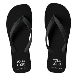 Add Your Business Logo and Text Custom Black  Thongs