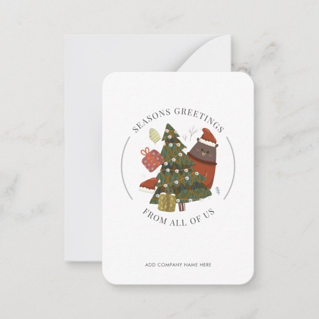 Add Your Business Logo Budget Corporate Christmas Card (Front)