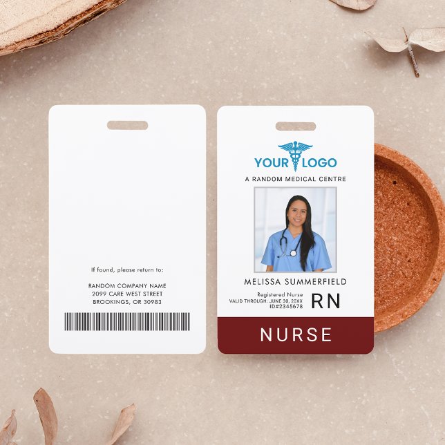 Add Your Business Logo Company Employee Photo ID  ID Badge (Your Business Medical Centre Employee Photo ID)