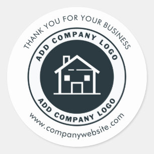 Add Your Business Logo Company Website Custom Classic Round Sticker