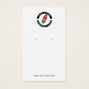 Add Your Business Logo Custom Earring Display Card