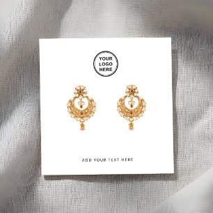 Add Your Business Logo Earrings Display Card