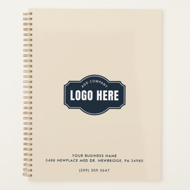Add Your Business Logo Elegant Minimalist Custom Planner (Front)