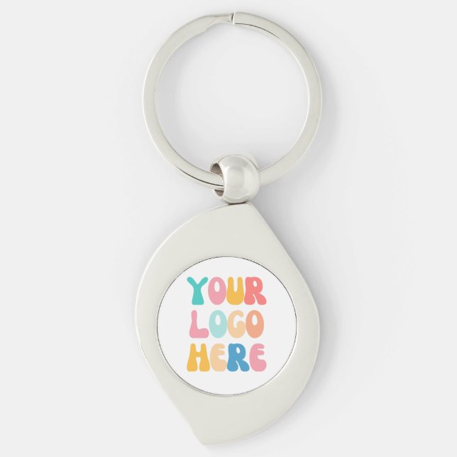 Add your business Logo Modern Minimal Simple Key Ring (Front)