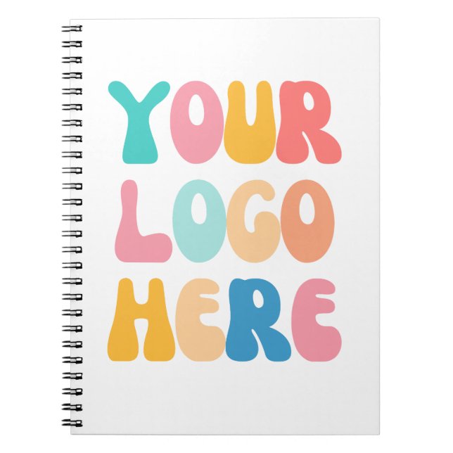 Add your business Logo Modern Minimal Simple Notebook (Front)
