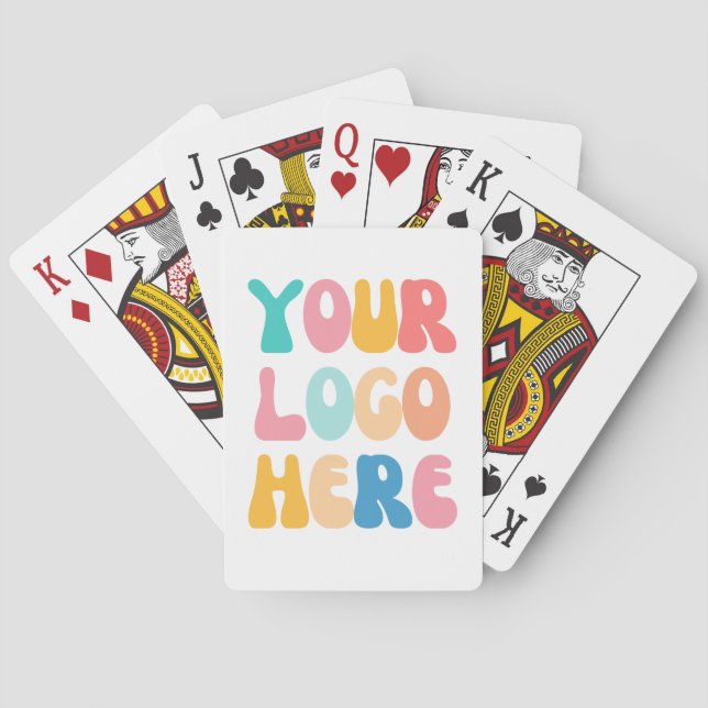 Add your business Logo Modern Minimal Simple Playing Cards (Back)