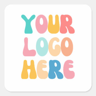Add your business Logo Modern Minimal Simple Square Sticker