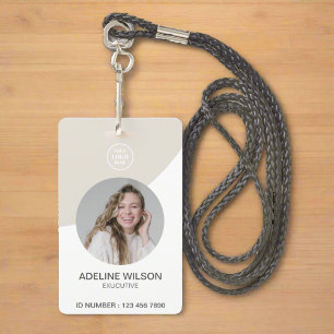 Add Your Business Logo & Photo Professional ID  Badge