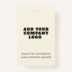 Add Your Business Logo Simple Company Employee ID Badge