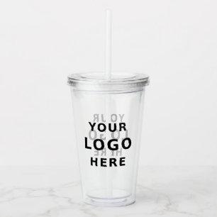 Add Your Business Logo Simple Minimal Promotional Acrylic Tumbler