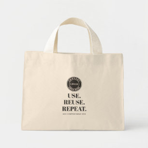 Add Your Business Logo Slogan and Company Name Mini Tote Bag