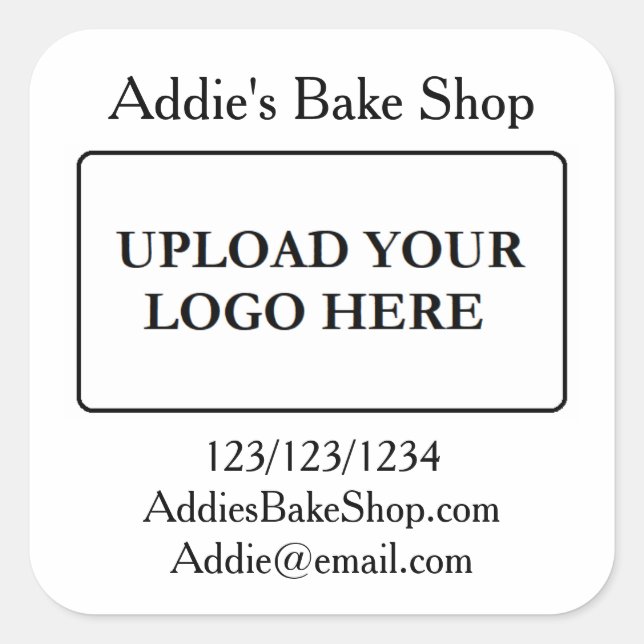 Add Your Business Logo  Square Sticker (Front)