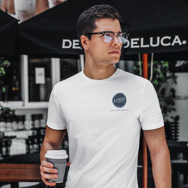 Add Your Business Logo Website Address Employees T-Shirt (Business Logo Company Swag Custom T-Shirt)