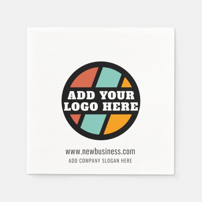 Add Your Business Logo Website Company Promotional Napkin (Front)