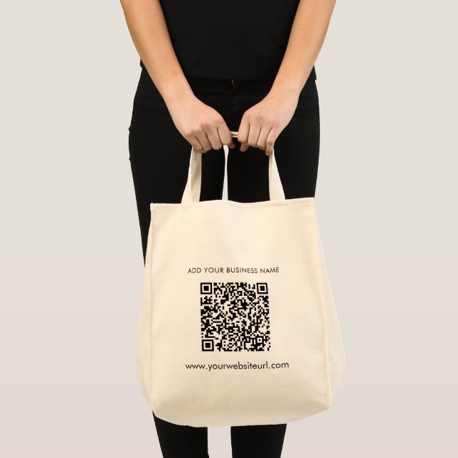 Add Your Business Website QR Code Tote Bag (Front (Product))