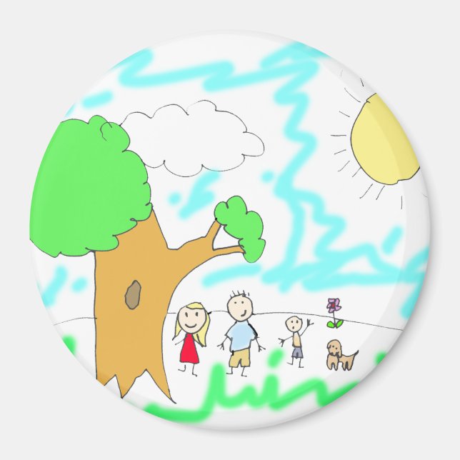 Add your Children's Artwork to this  Magnet (Front)