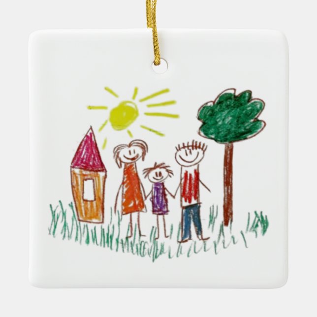 Add your Child's Artwork to this  Ceramic Ornament (Front)