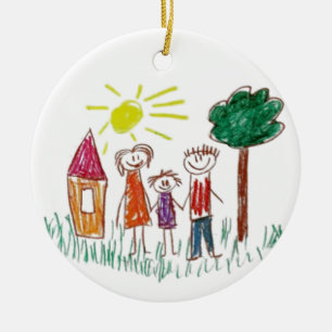 Add your Child's Artwork to this  Ceramic Ornament