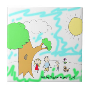 Add Your Child's Artwork to this  Ceramic Tile