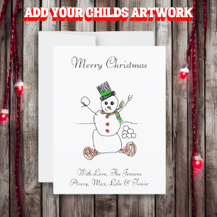 Add Your Child's Artwork to this Christmas Postcard
