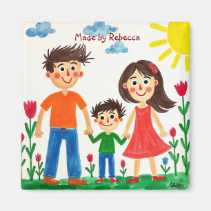 Add your Child's Artwork to this  Coffee Mug Magnet