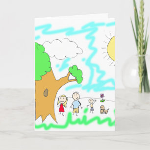Add Your Child's Artwork to this Happy Birthday Card