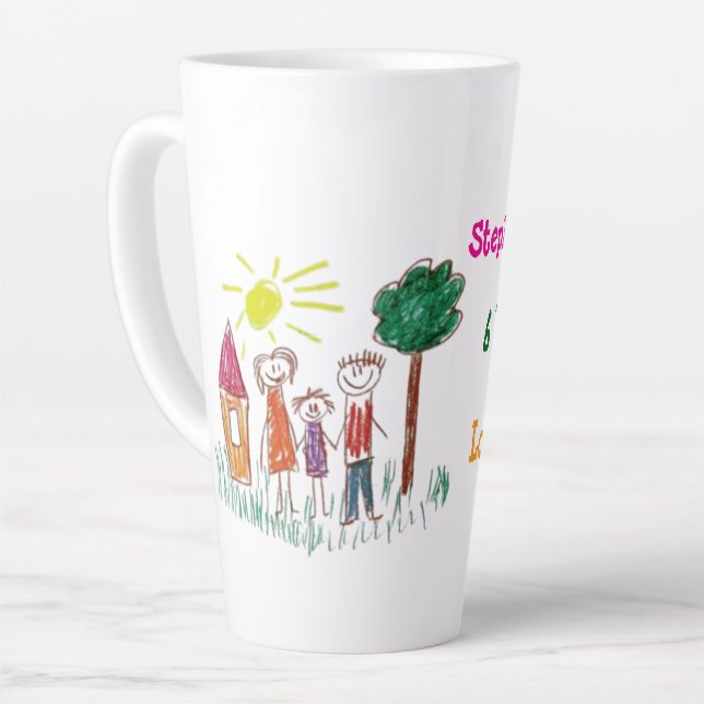 Add your Child's Artwork to this  Latte Mug (Left Angle)