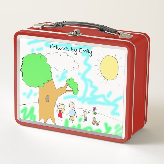 Add your Child's Artwork to this  Metal Lunch Box (Front)