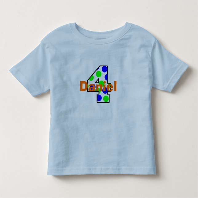 Add Your Child's Name 4th Birthday Shirt (Front)