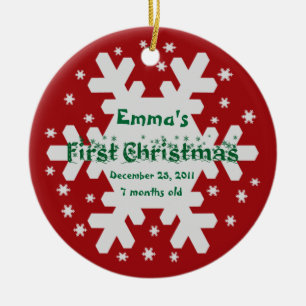 Add Your Child's Name Baby's 1st Christmas Ornamen Ceramic Tree Decoration