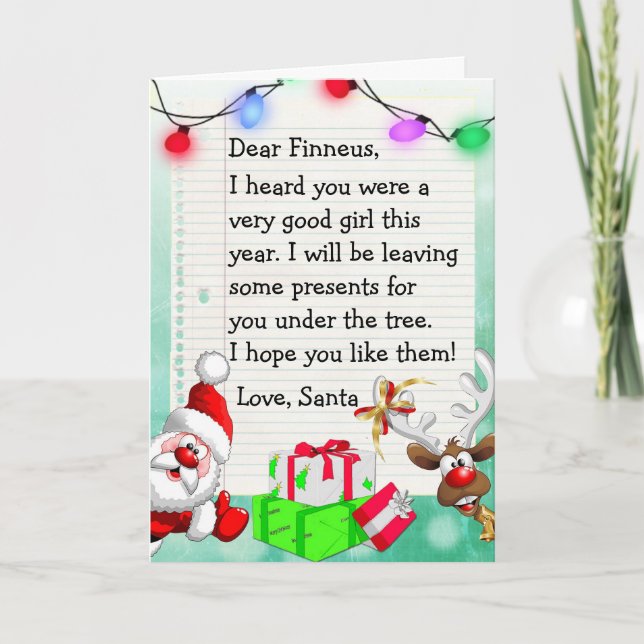 Add your Child's Name to this "Dear Santa" Card (Front)