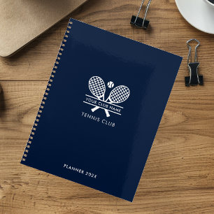 Add Your Club Name Tennis Rackets Navy Blue 2025 Planner