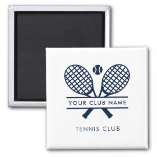Add Your Club Name Tennis Team Any Colour White Magnet