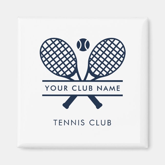 Add Your Club Name Tennis Team Any Colour White Magnet (Front)