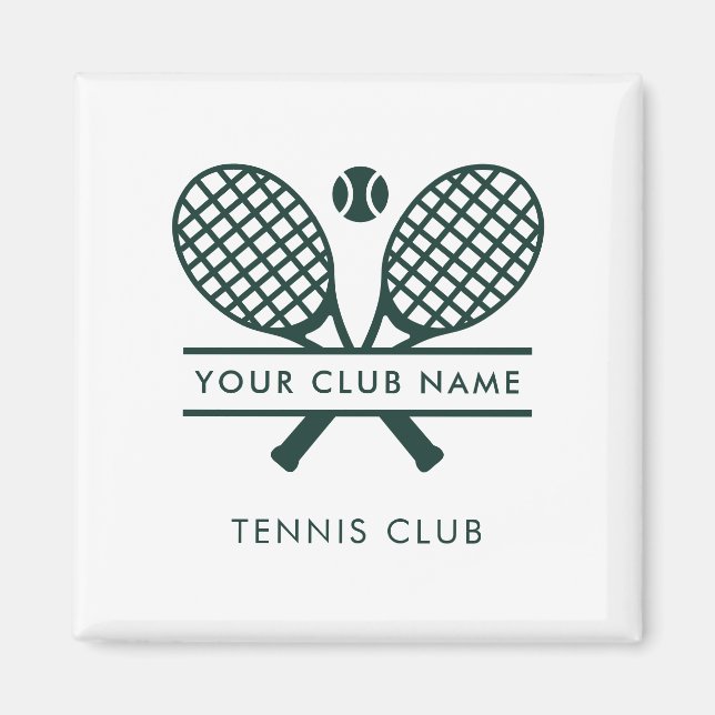 Add Your Club Name Tennis Team Green Modern Magnet (Front)