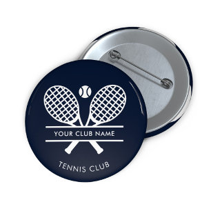 Add Your Club Name Tennis Team Navy Blue Custom 6 Cm Round Badge