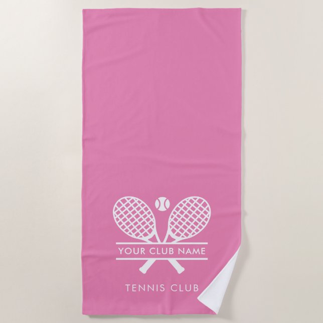 Add Your Club Name Tennis Team Players Swag Beach Towel (Front)