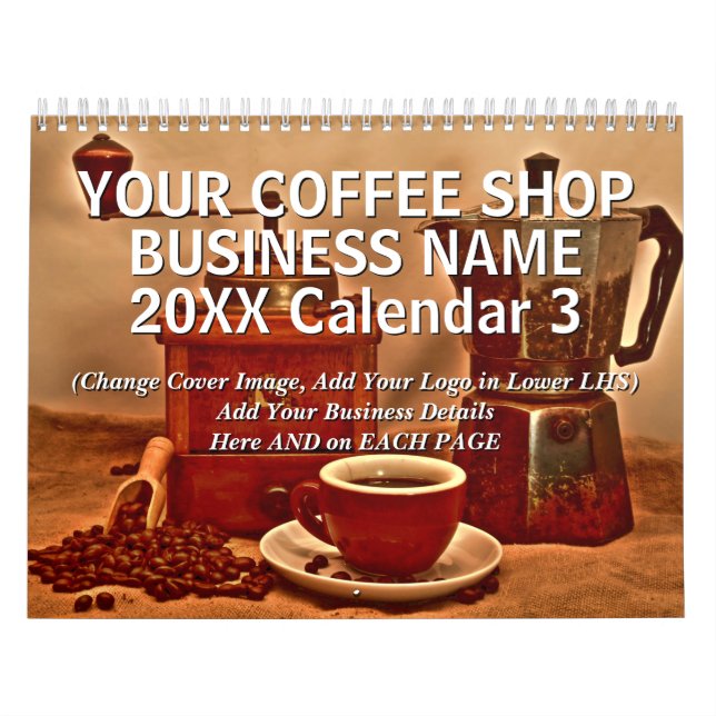 Add Your Coffee Shop Business Name Details 20xx  C Calendar (Cover)
