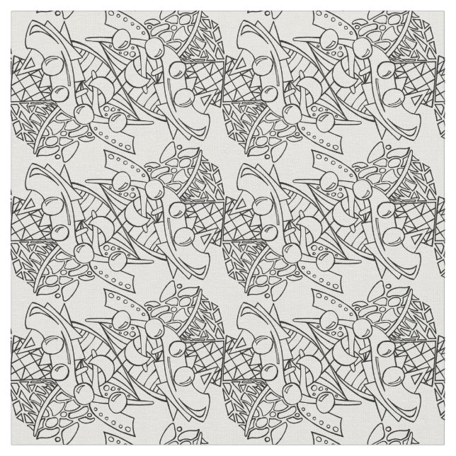 Add Your Colour Colour Me Line BW1 Fabric (Close Up)