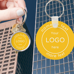 Add your company business shop logo house yellow key ring