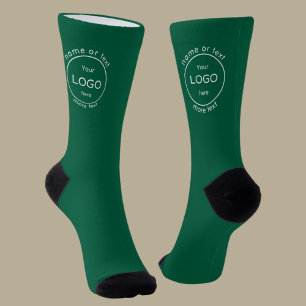 Add your company business shop logo promo green socks