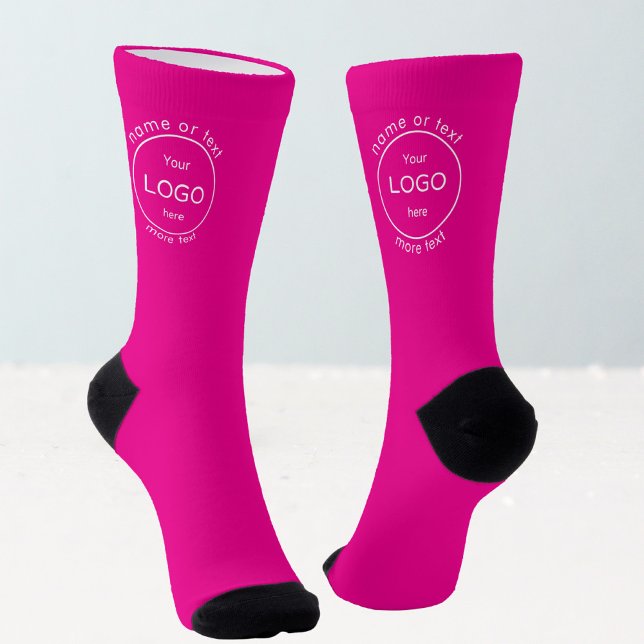 Add your company business shop logo promo pink  socks (Creator Uploaded)