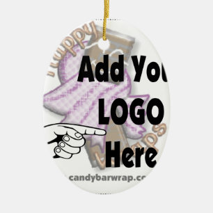 Add Your Company LOGO as Client or Employee Gifts Ceramic Ornament