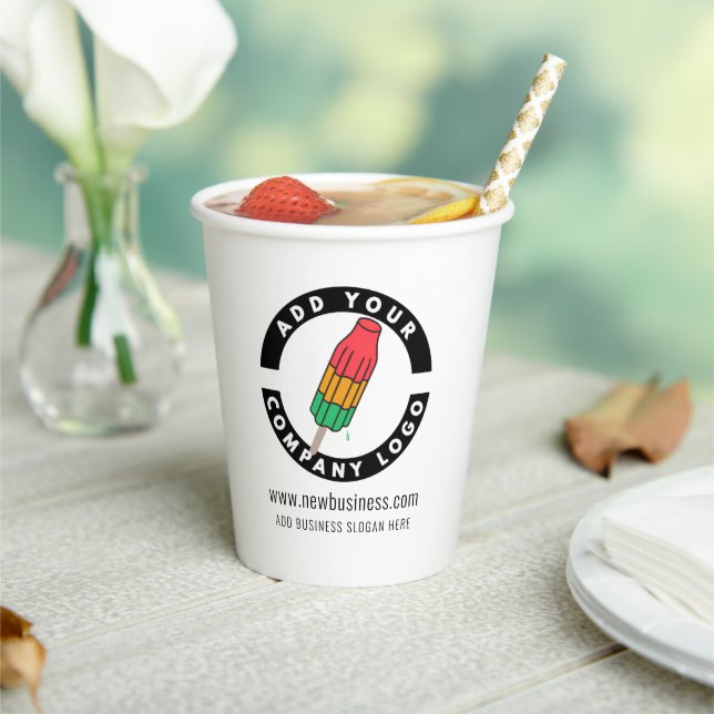 Add Your Company Logo Website Address and Slogan Paper Cups (Insitu)