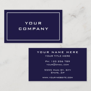 Add Your Company Modern Elegant Professional Blue Business Card