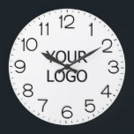 Add Your Company's Logo Small Business White Base Large Clock<br><div class="desc">Add Your Company's Logo Small Business White Base Wall Clock</div>