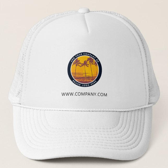 Add Your Custom Logo Business Brand Employee Swag Trucker Hat (Front)