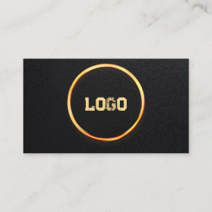 Add your custom logo circle professional black business card