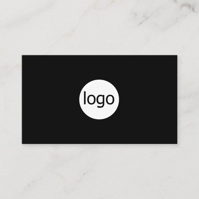 Add your custom logo circle professional black business card (Front)