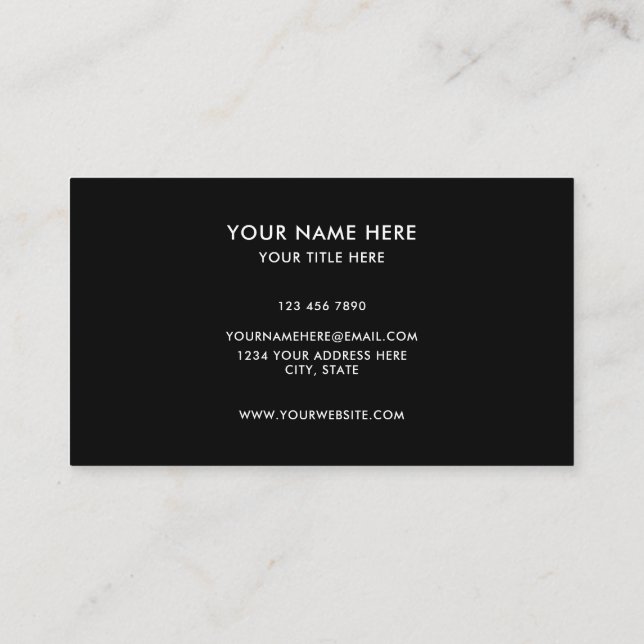 Add your custom logo circle professional black business card (Back)